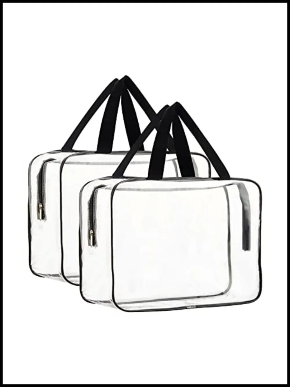 2-Piece Clear Cosmetic Tote Bag, Waterproof Transparent Makeup Organizer,